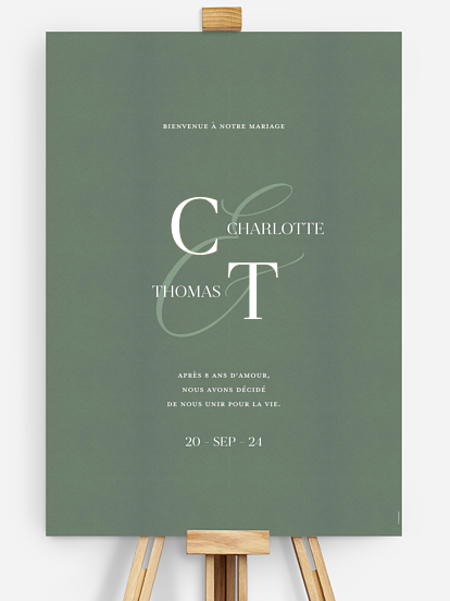 Poster bienvenue mariage Elegant Love