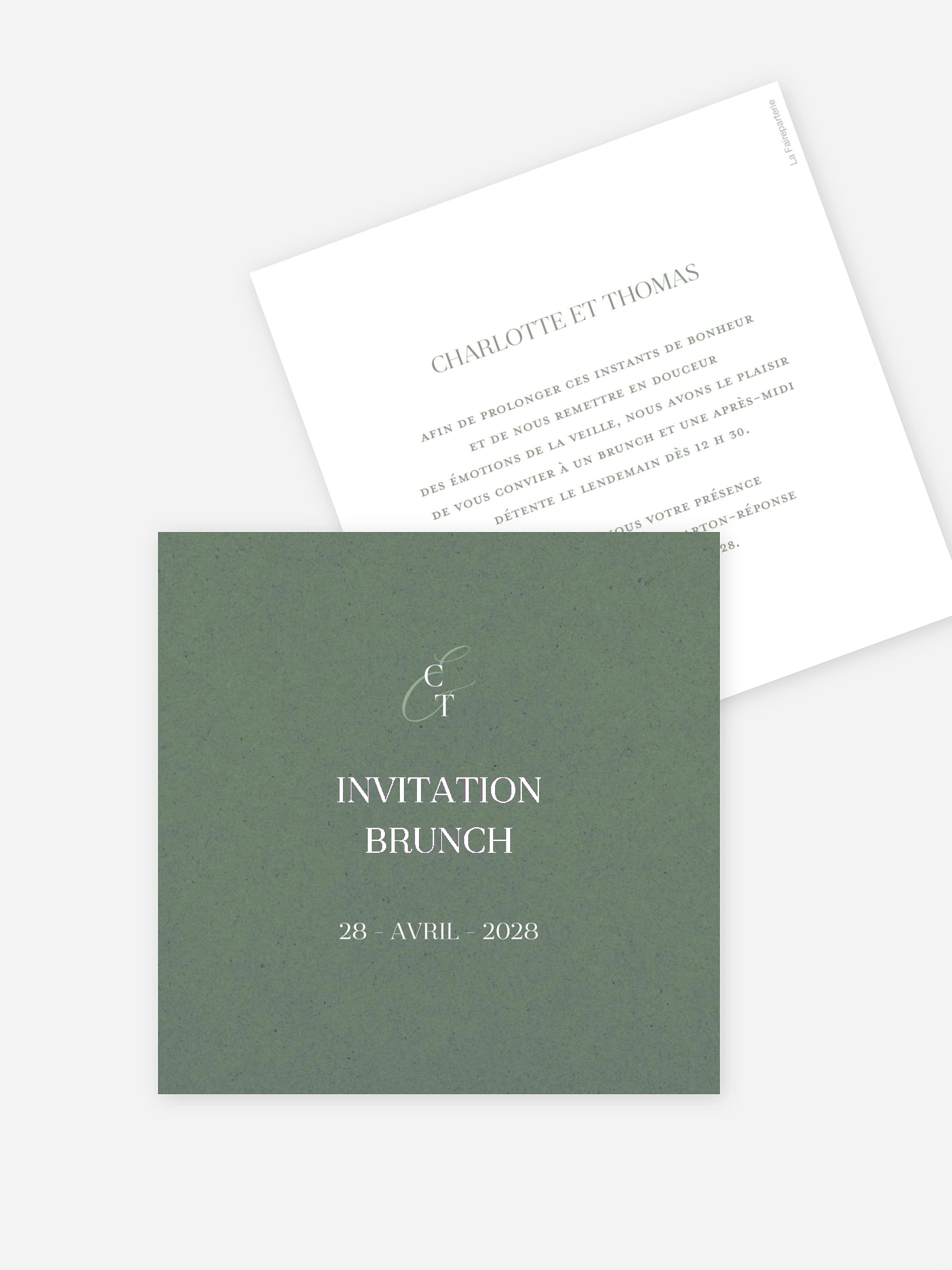 Carte brunch Elegant Love