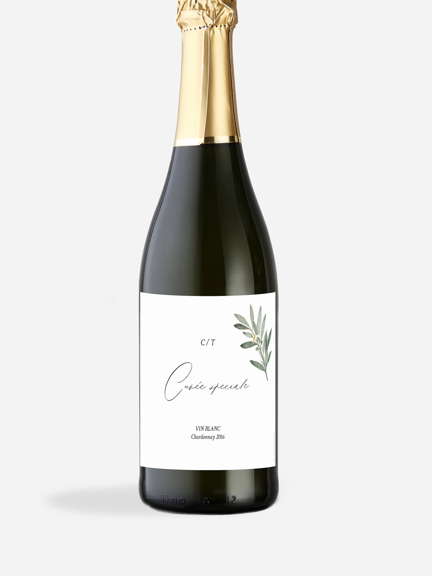 Étiquette bouteille Olivier chic