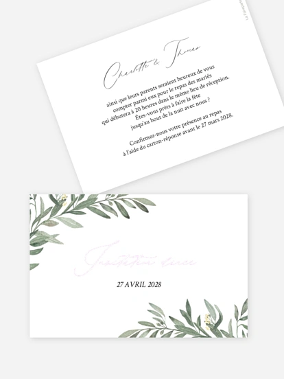 Carton d'invitation Olivier chic
