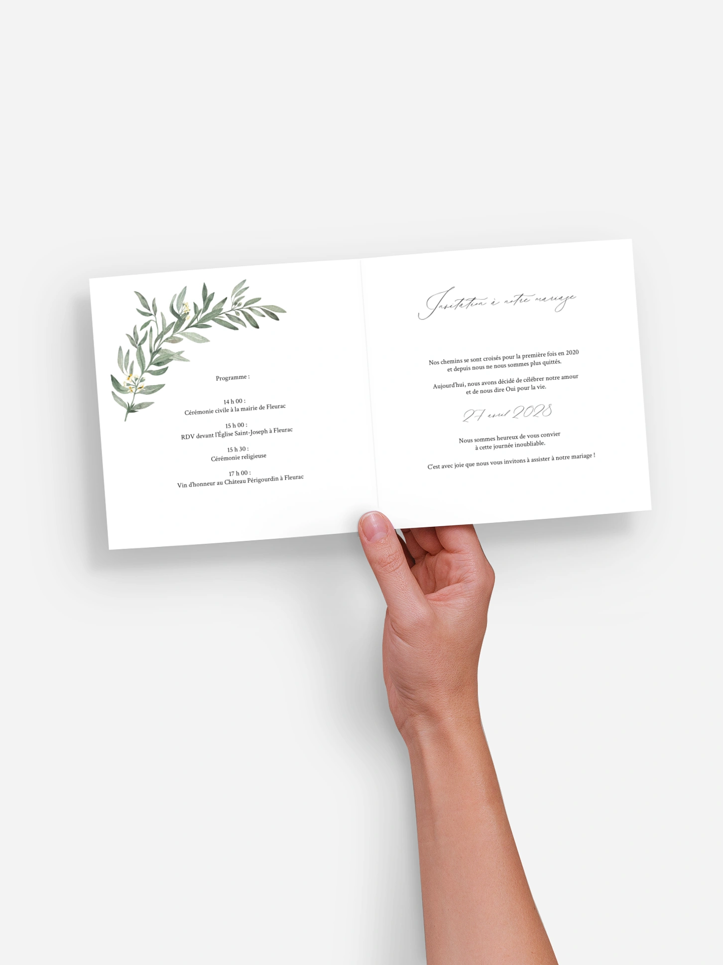 Faire-part de mariage Olivier chic