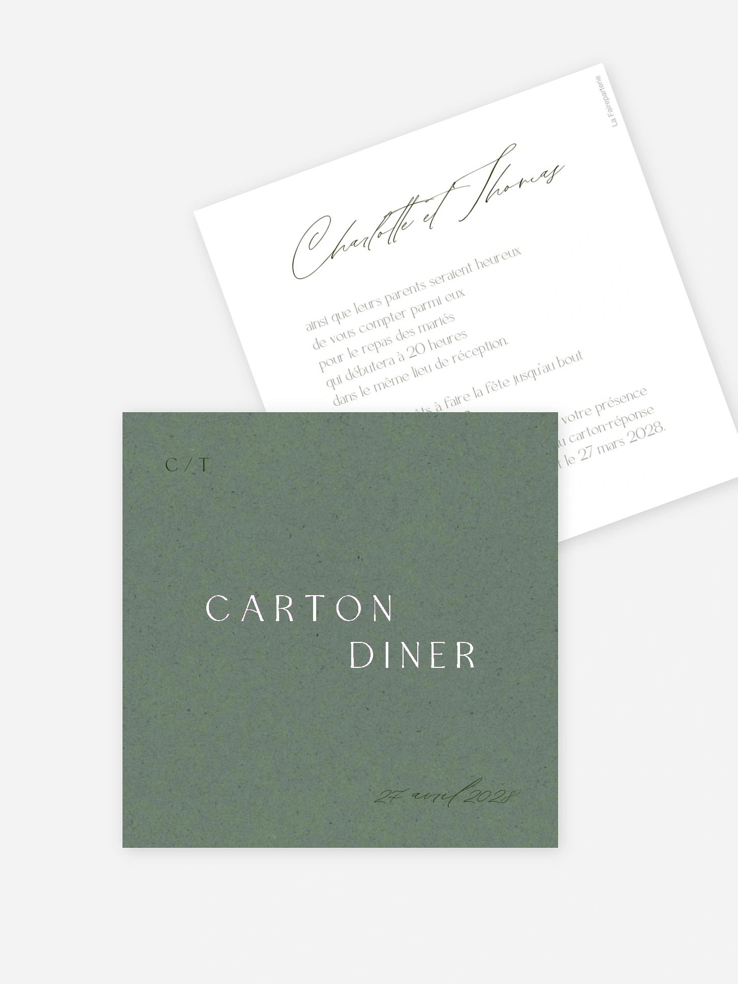 Carton d'invitation Brin d'oliviers
