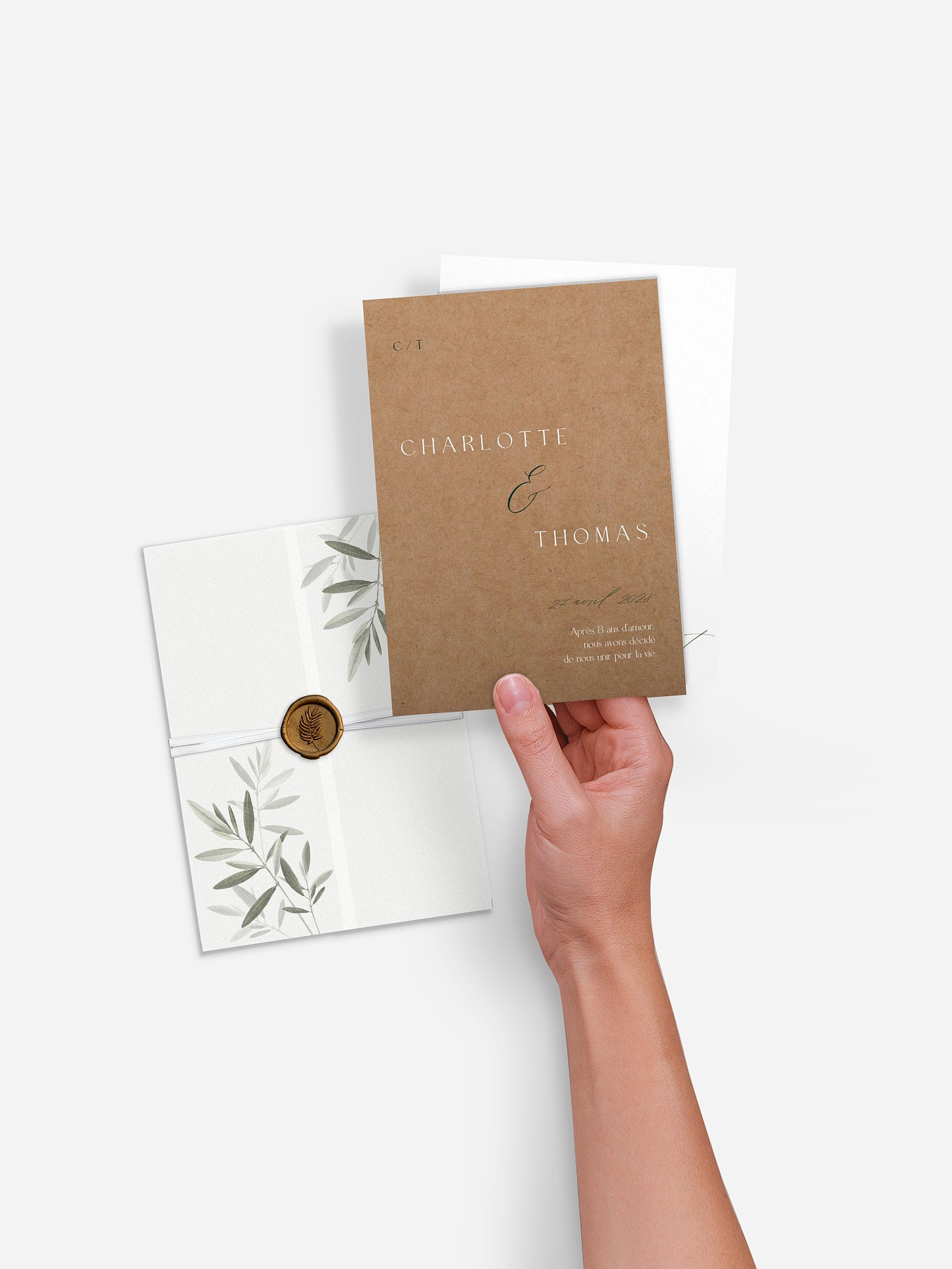 Faire-part de mariage Brin d'oliviers