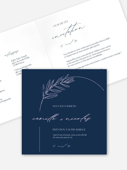 Faire-part de mariage Olivier élégant