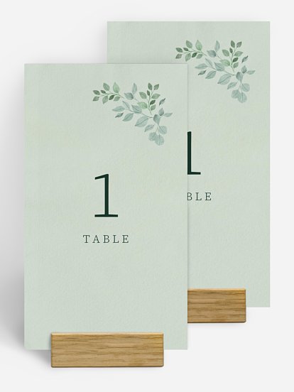 Numéro de table mariage Greenery Garden