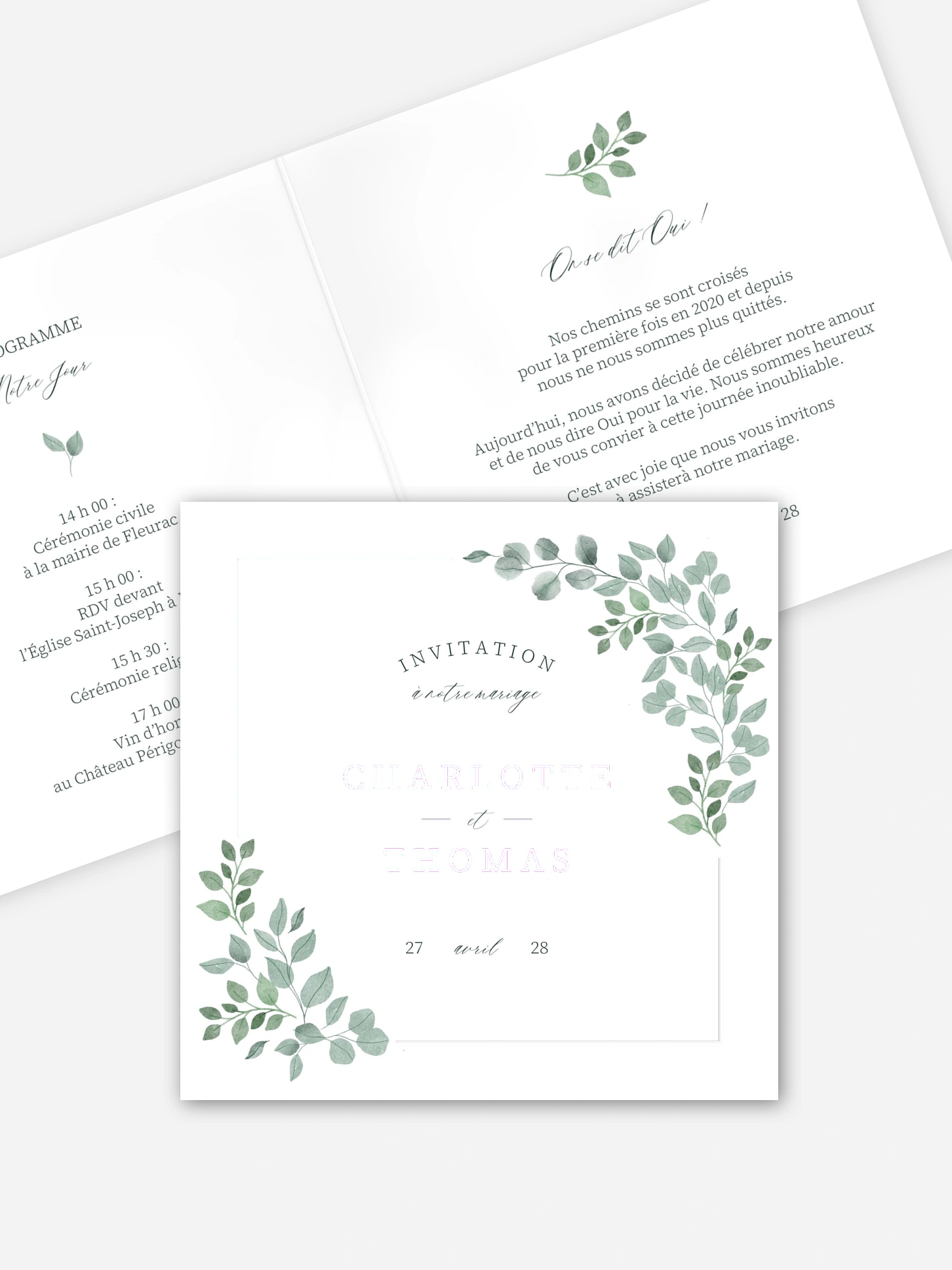 Faire-part de mariage Greenery Garden