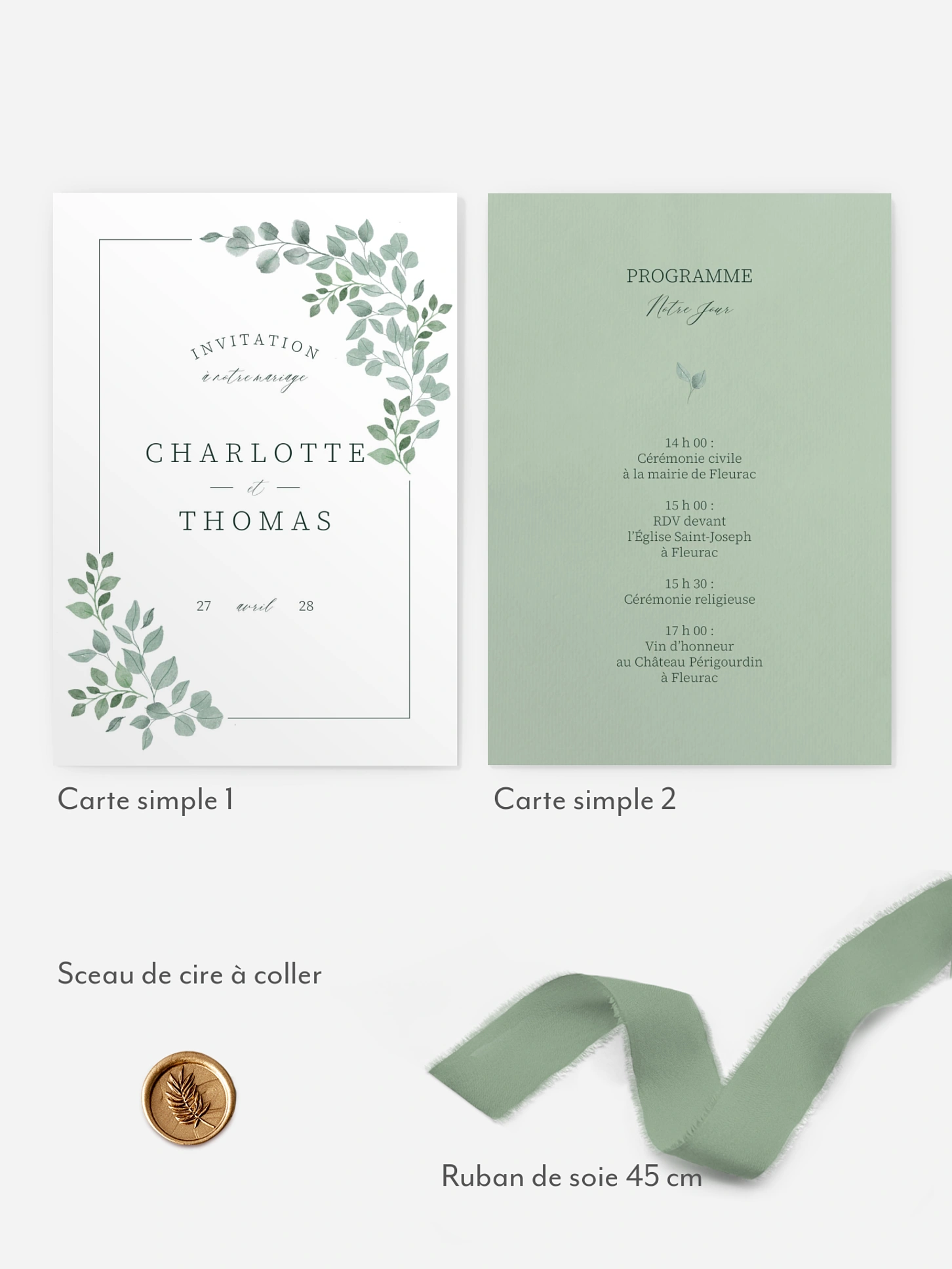 Faire-part de mariage Greenery Garden