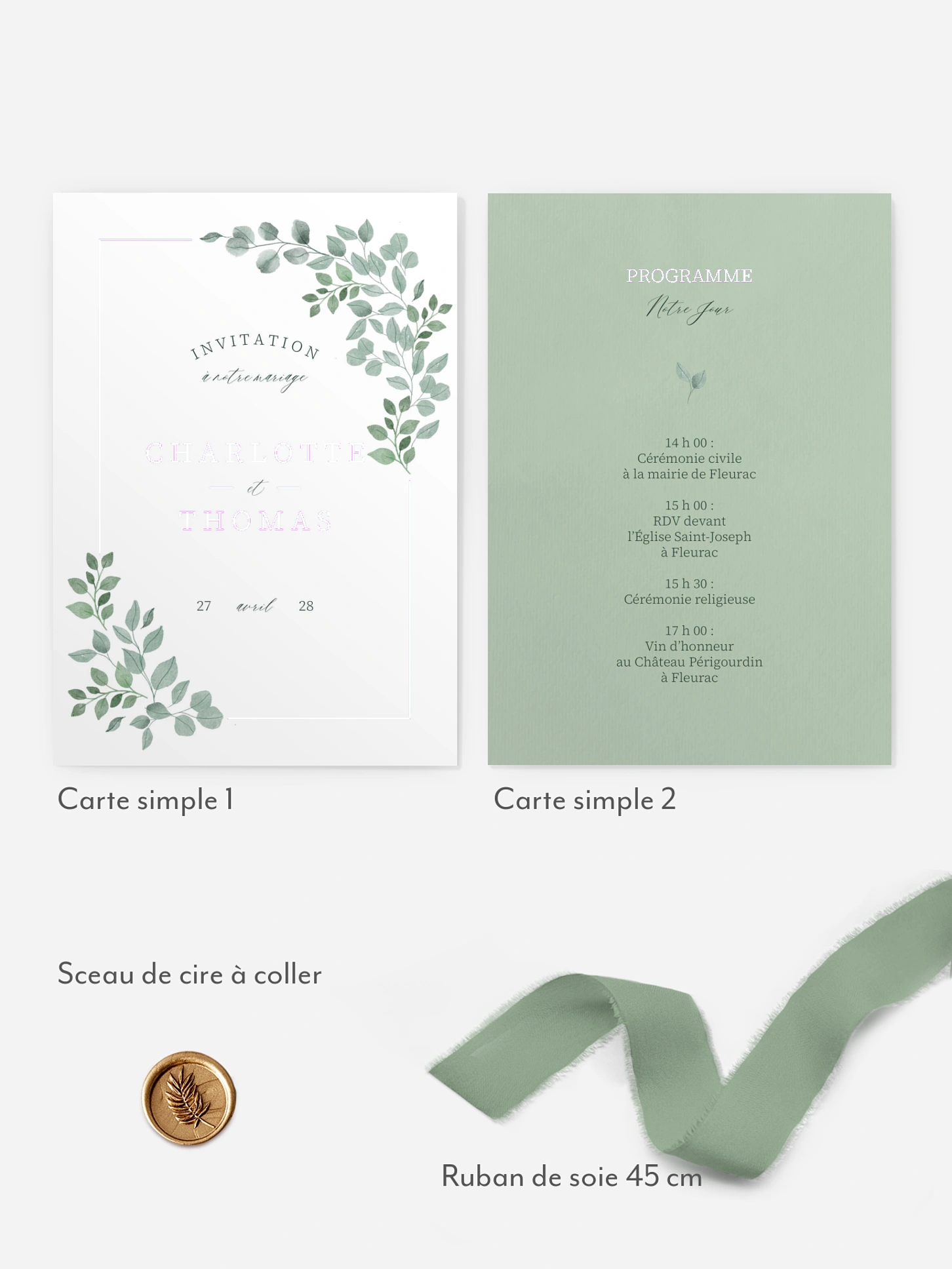 Faire-part de mariage Greenery Garden