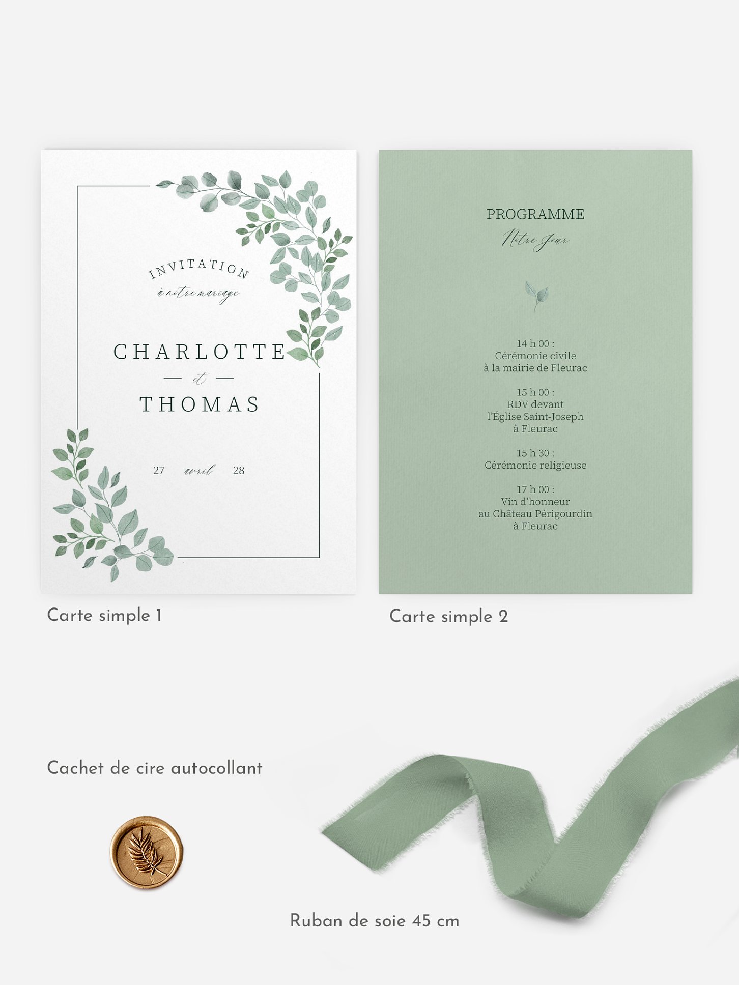 Faire-part de mariage Greenery Garden