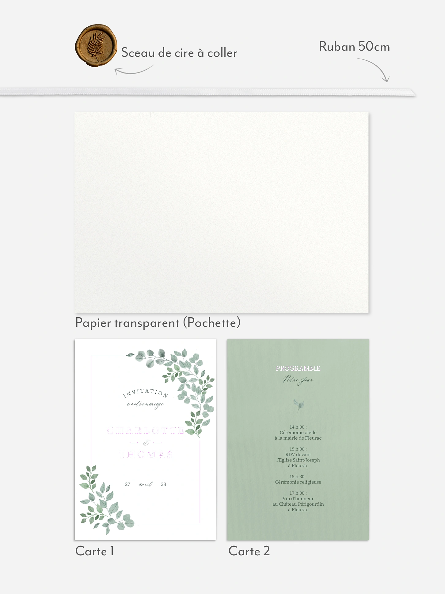 Faire-part de mariage Greenery Garden