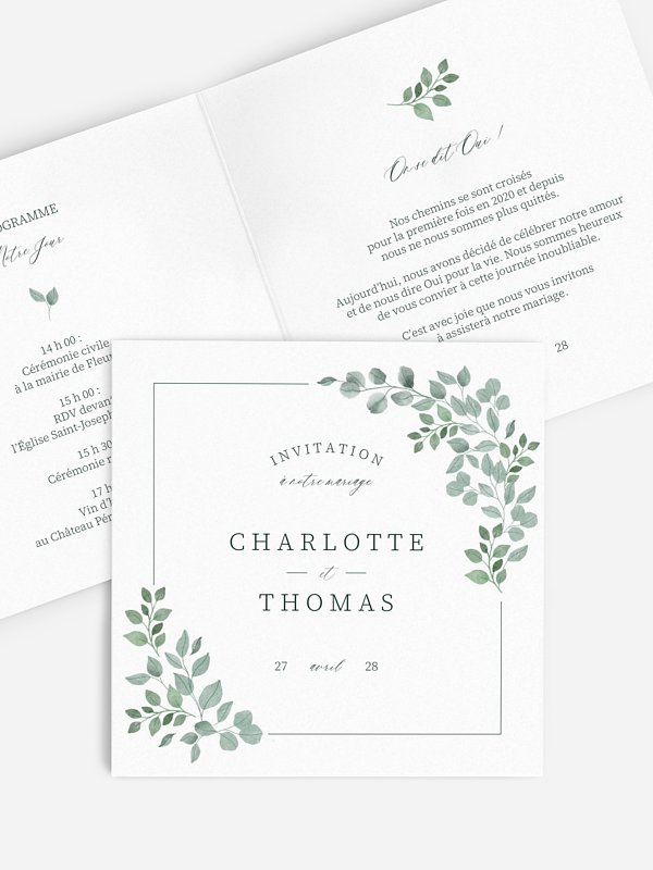 Faire-part de mariage Greenery Garden
