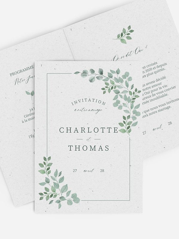 Faire-part de mariage Greenery Garden