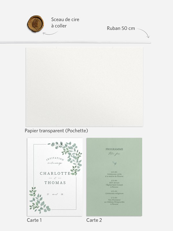 Faire-part de mariage Greenery Garden