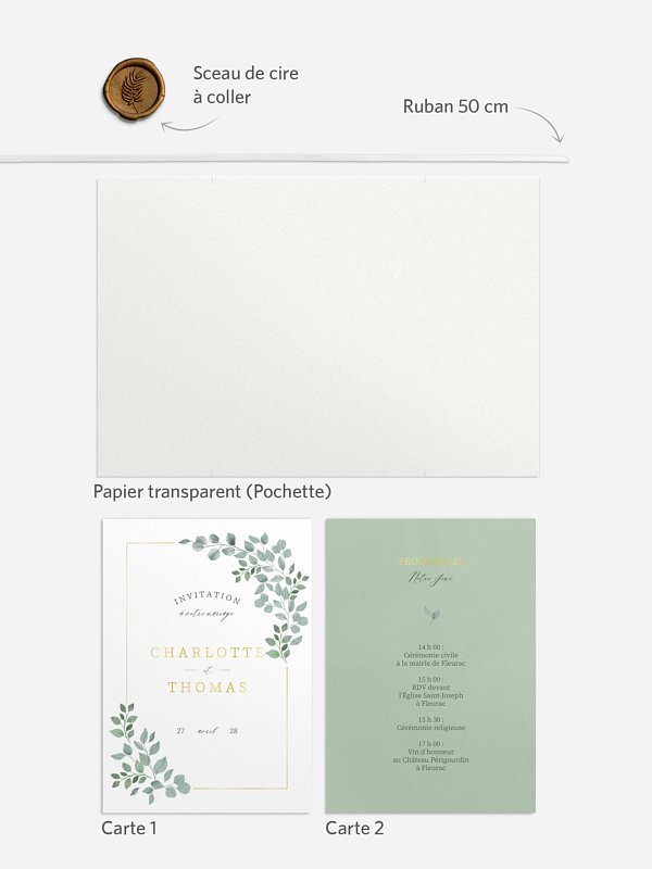 Faire-part de mariage Greenery Garden