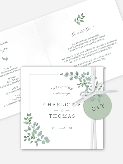 Faire-part de mariage Greenery Garden