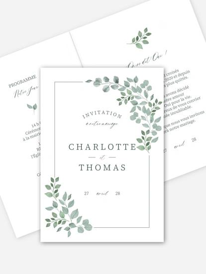 Faire-part de mariage Greenery Garden