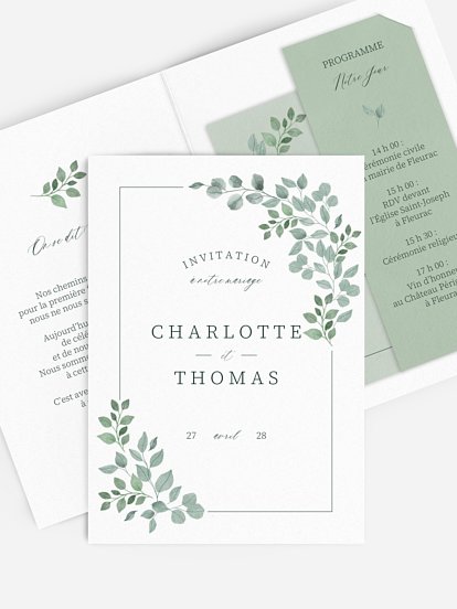 Faire-part de mariage Greenery Garden