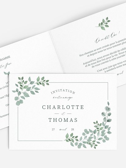Faire-part de mariage Greenery Garden