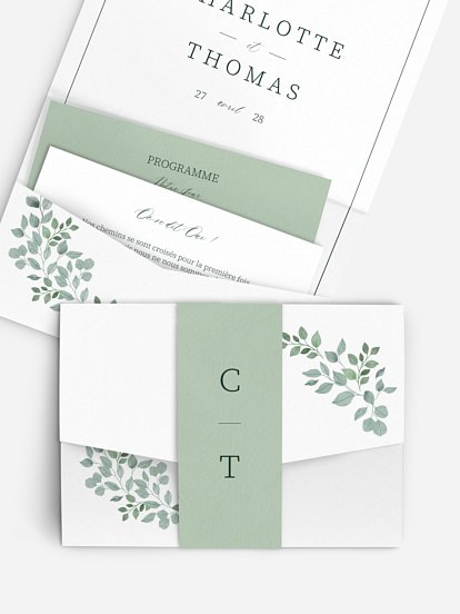 Faire-part de mariage Greenery Garden