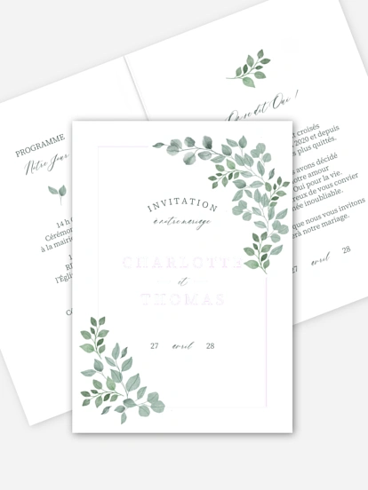 Faire-part de mariage Greenery Garden