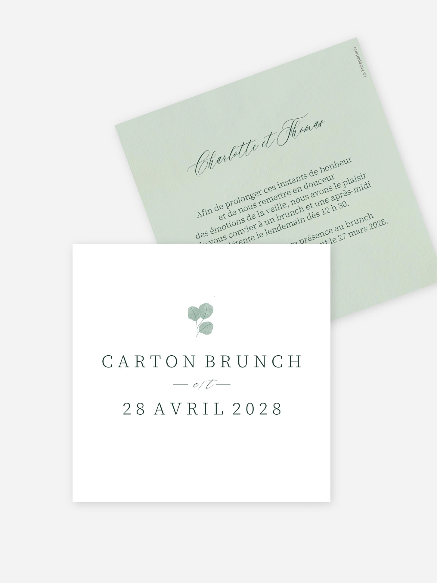 Carte brunch Greenery Garden