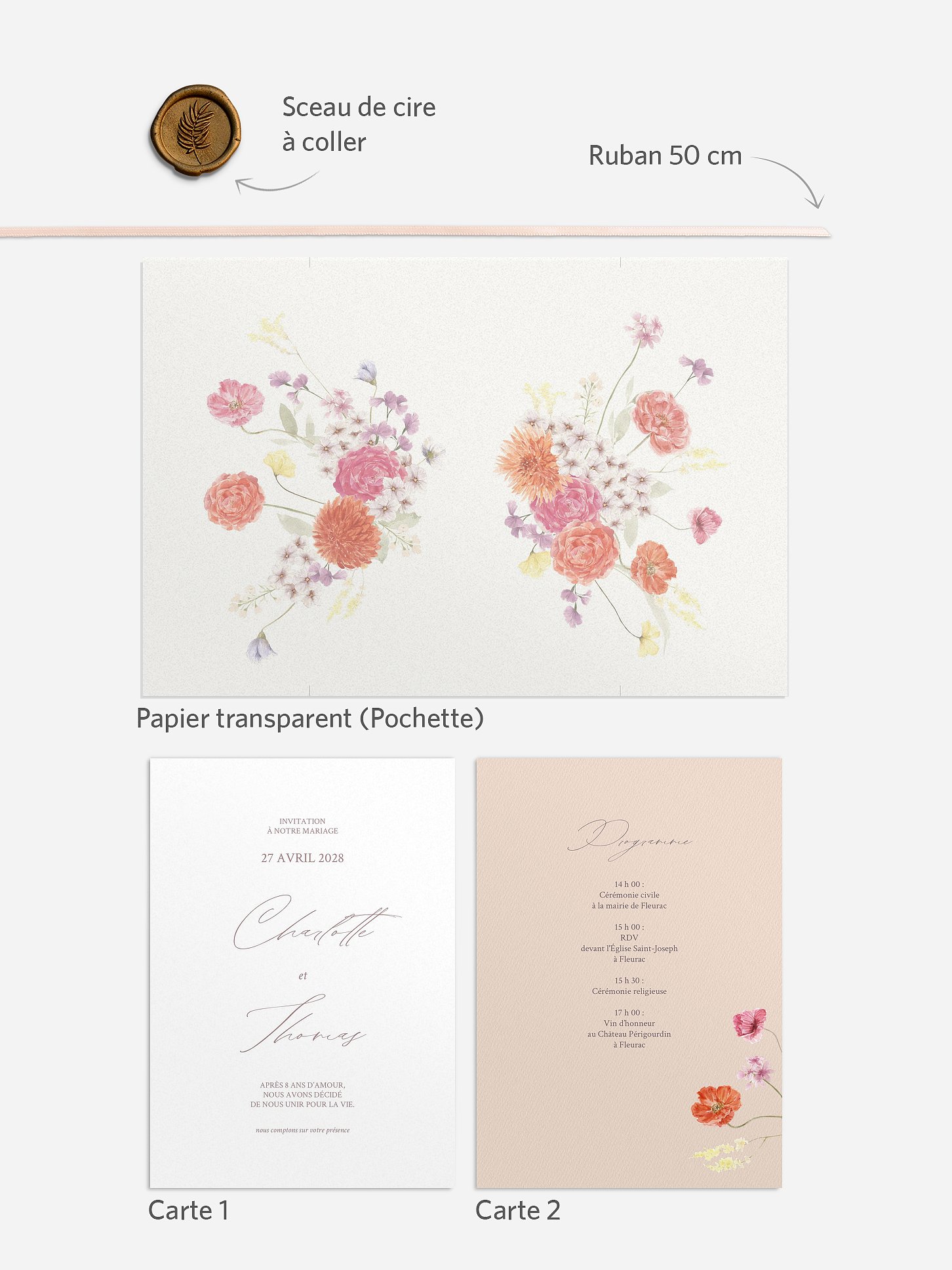 Faire-part de mariage Summer Flowers