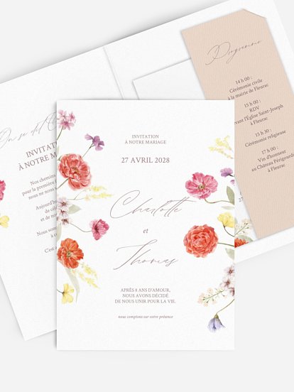 Faire-part de mariage Summer Flowers