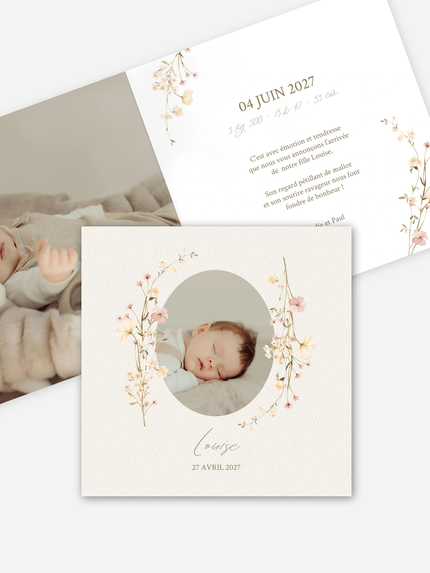 Faire-part naissance Promesse fleurie