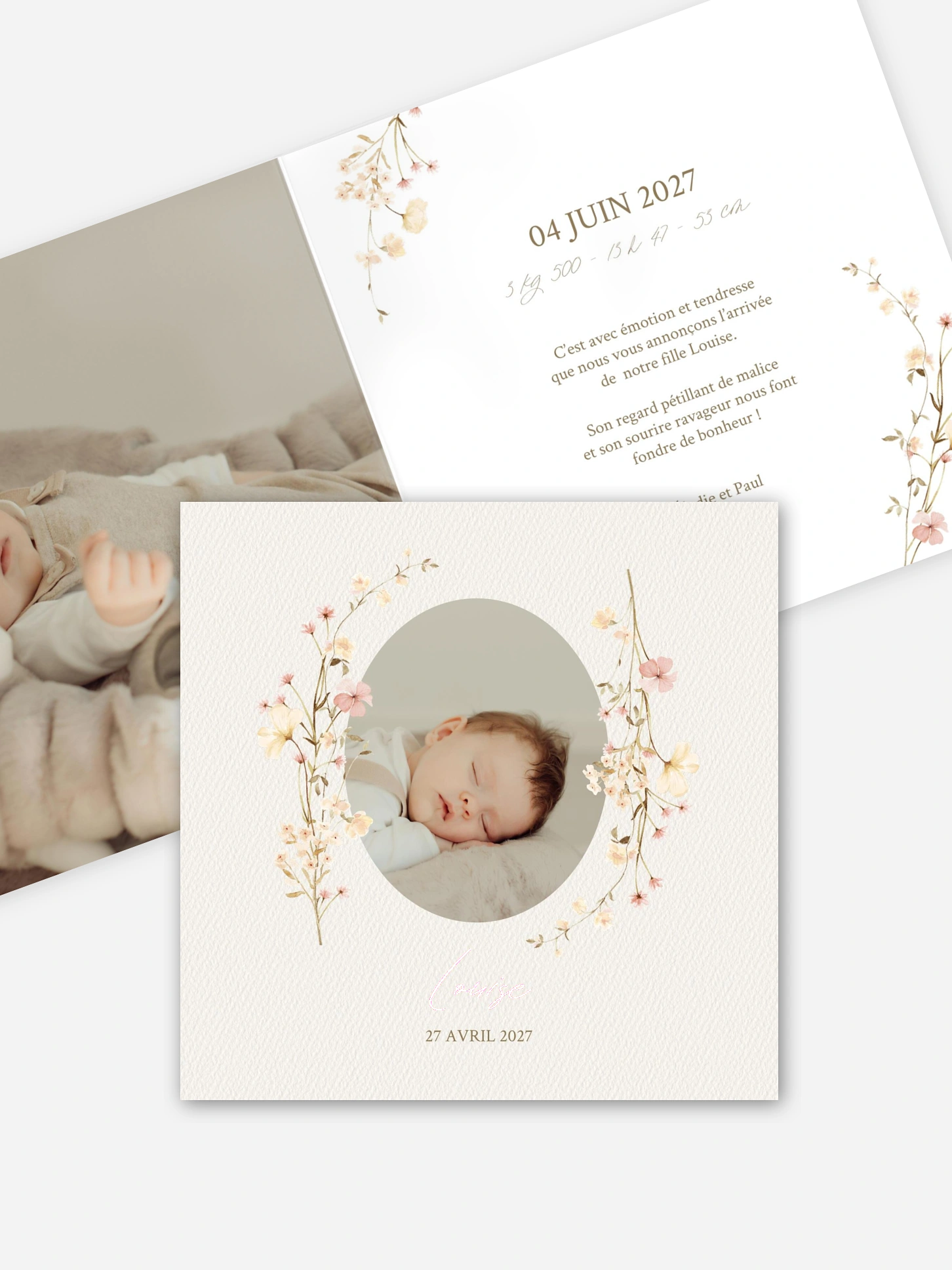 Faire-part naissance Promesse fleurie