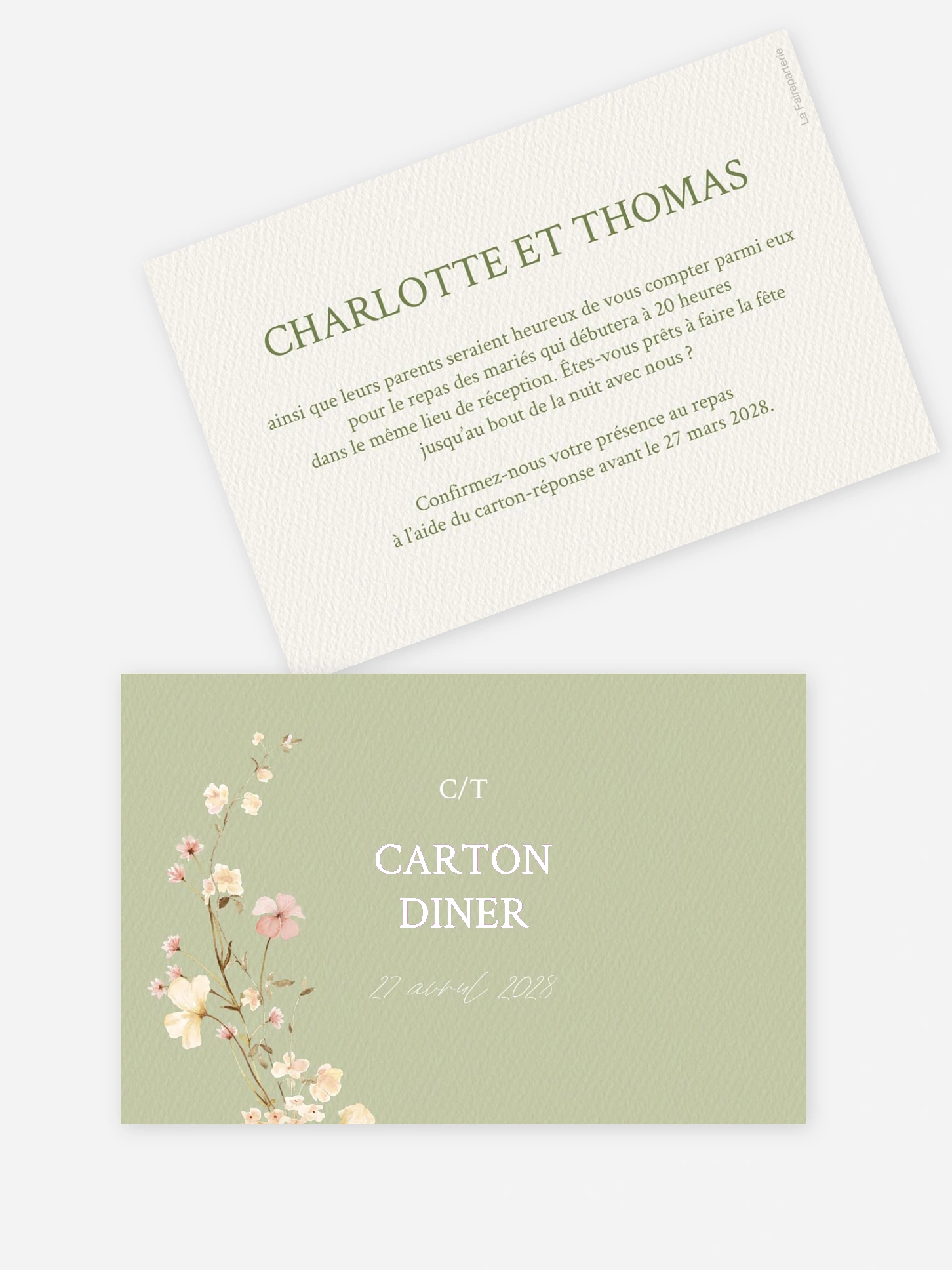 Carton d'invitation Promesse fleurie