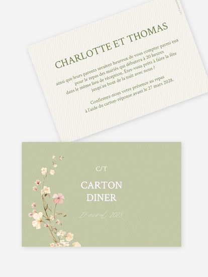 Carton d'invitation Promesse fleurie