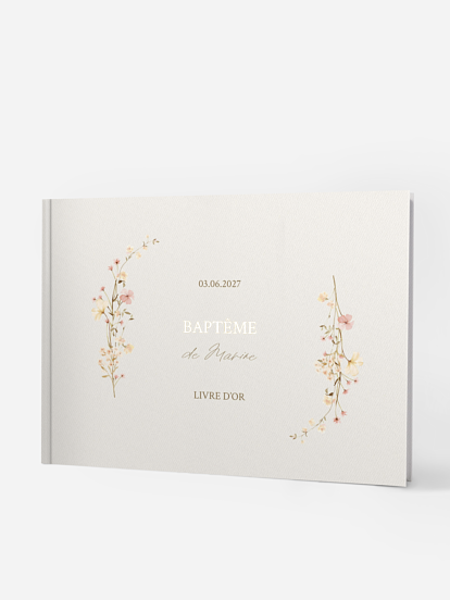 Livre d’or baptême Promesse fleurie