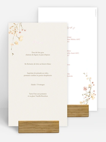 Menu baptême Promesse fleurie