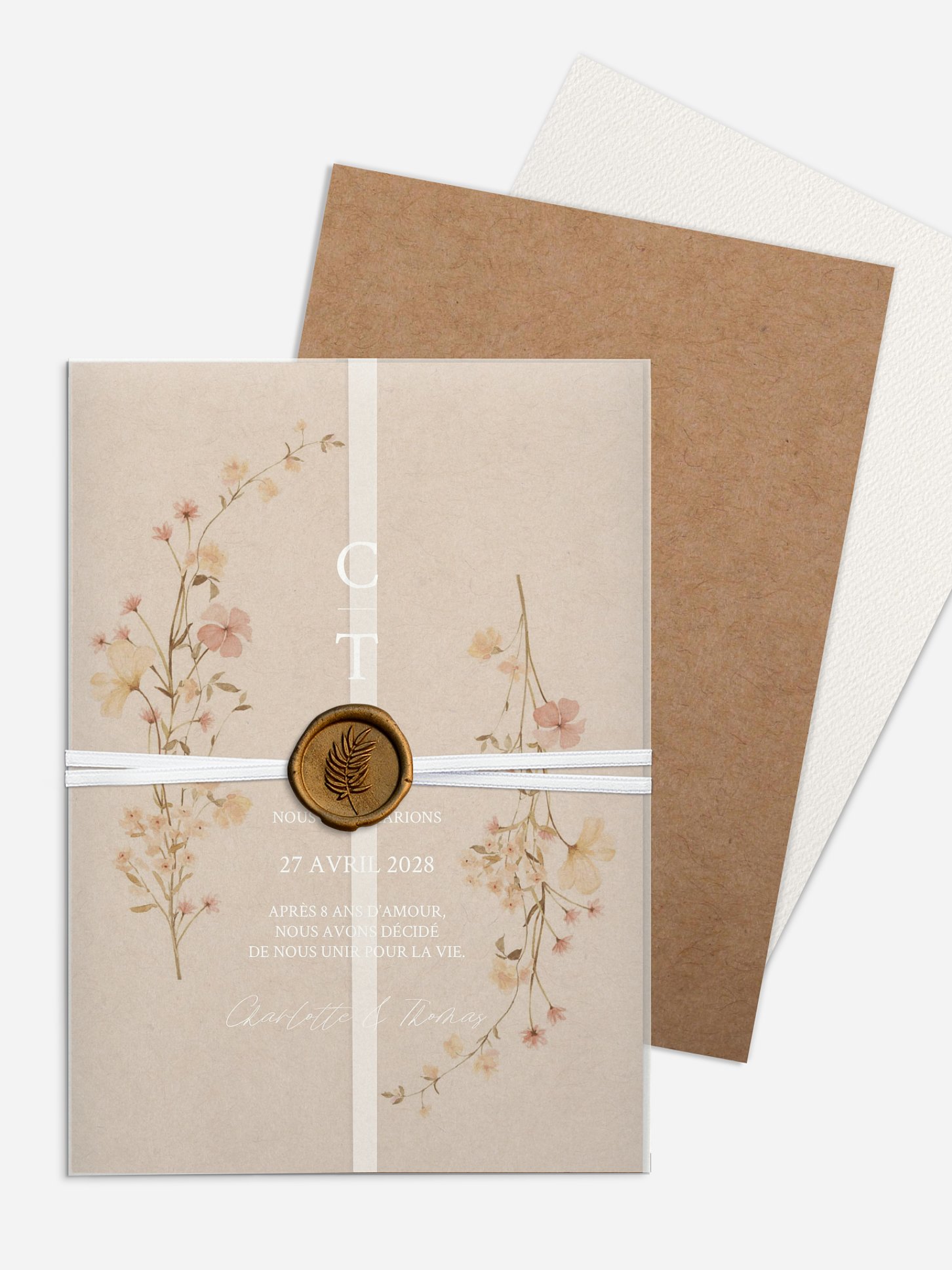 Faire-part de mariage Promesse fleurie