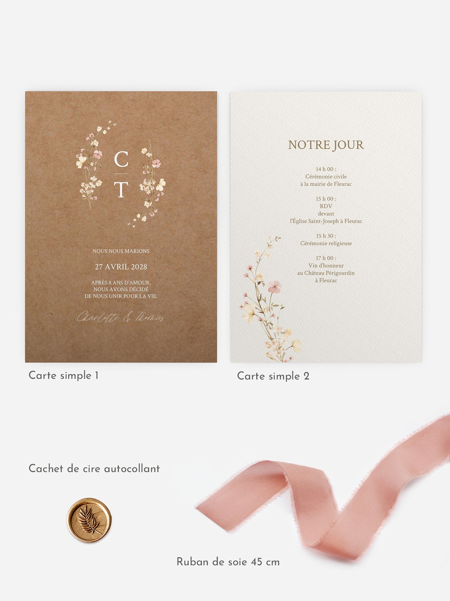 Faire-part de mariage Promesse fleurie
