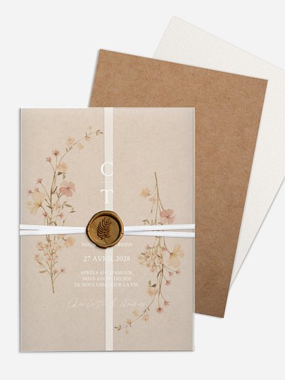 Faire-part de mariage Promesse fleurie