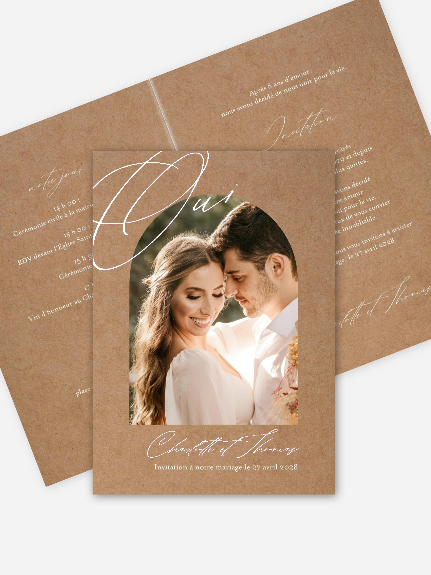 Faire-part de mariage Oui élégant