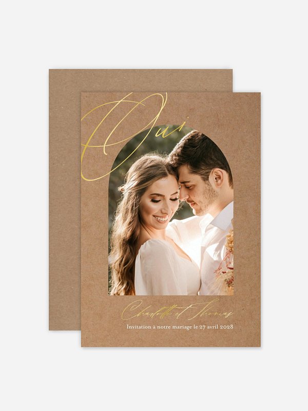 Faire-part de mariage Oui élégant