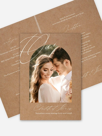 Faire-part de mariage Oui élégant