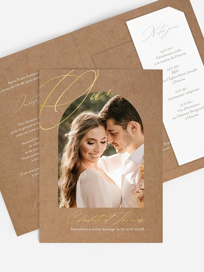Faire-part de mariage Oui élégant