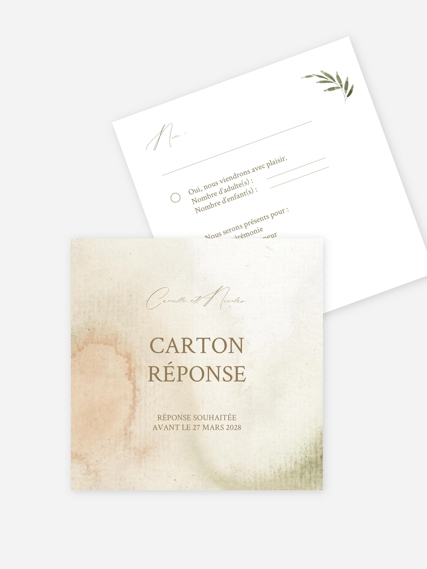 Carton réponse Brin d'olivier raffiné