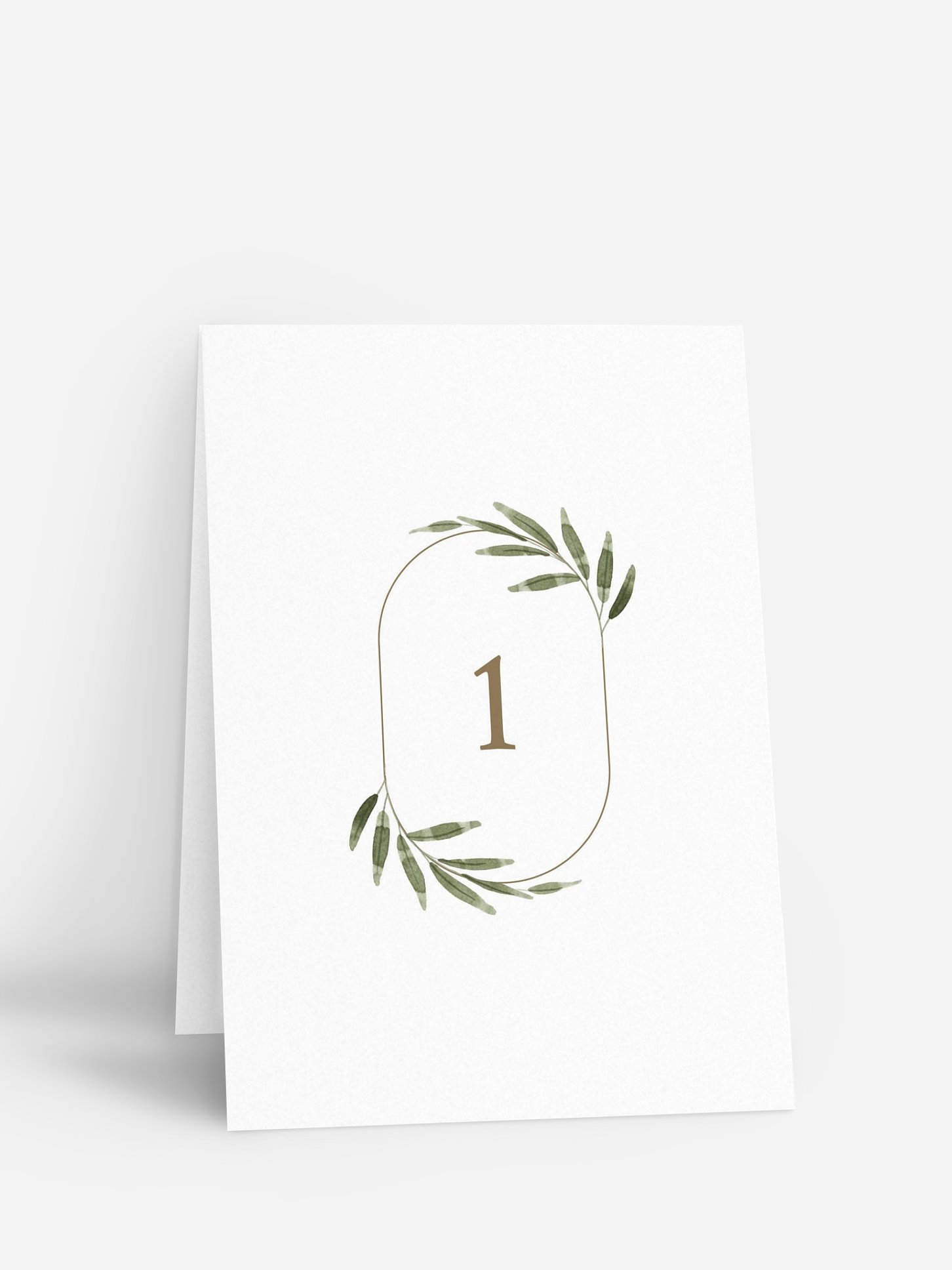 Numéro de table mariage Brin d'olivier raffiné