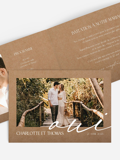 Faire-part de mariage Notre Oui