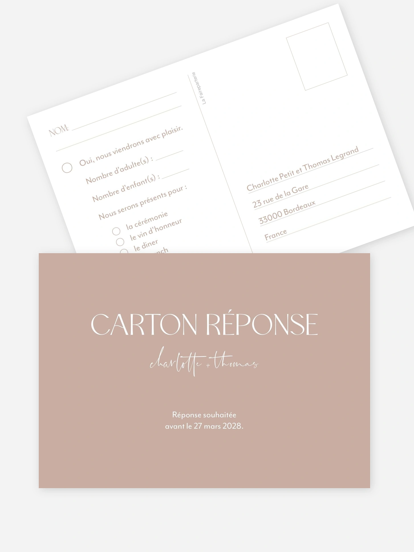 Carton réponse The Big Day
