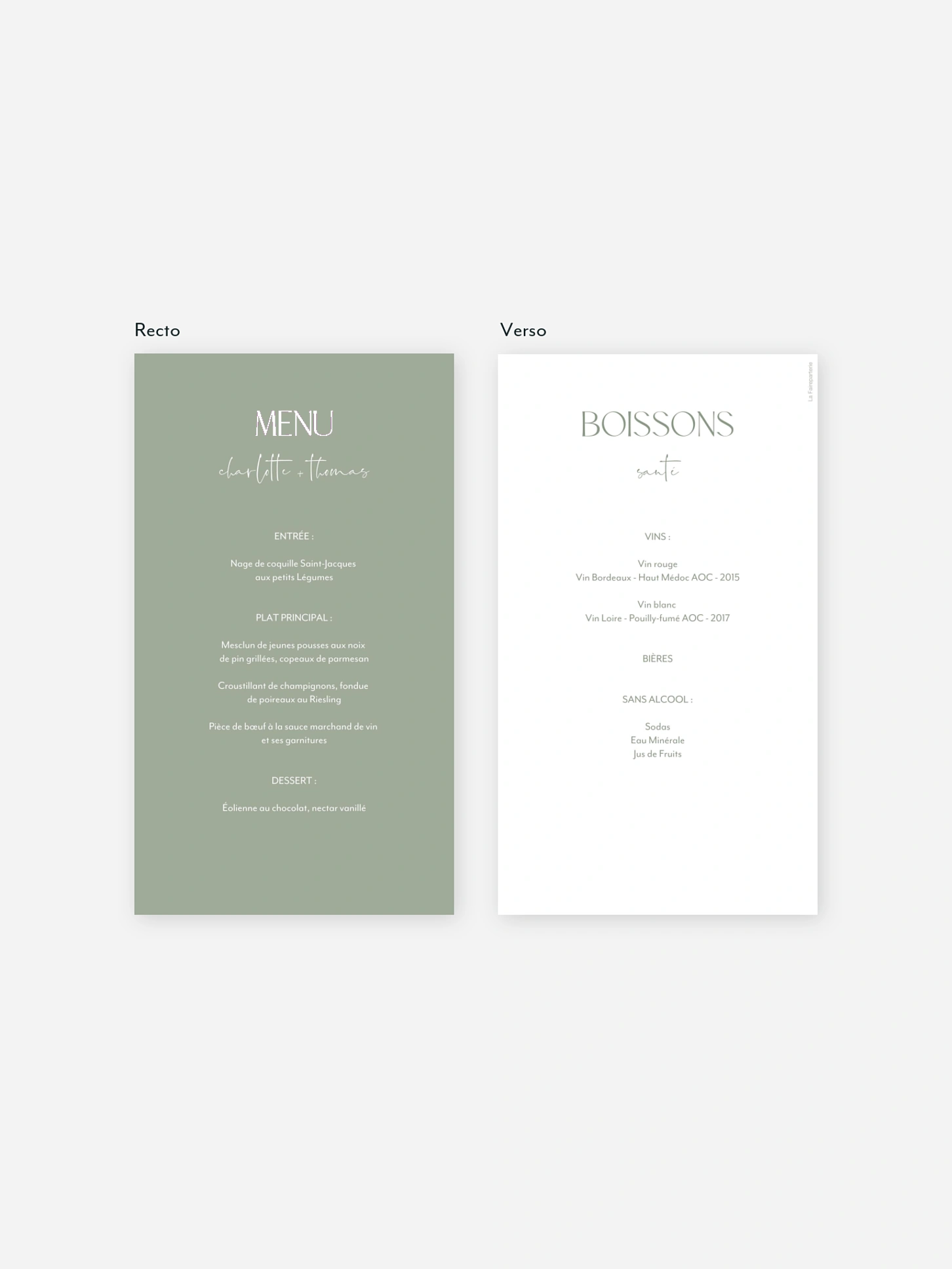 Menu mariage The Big Day
