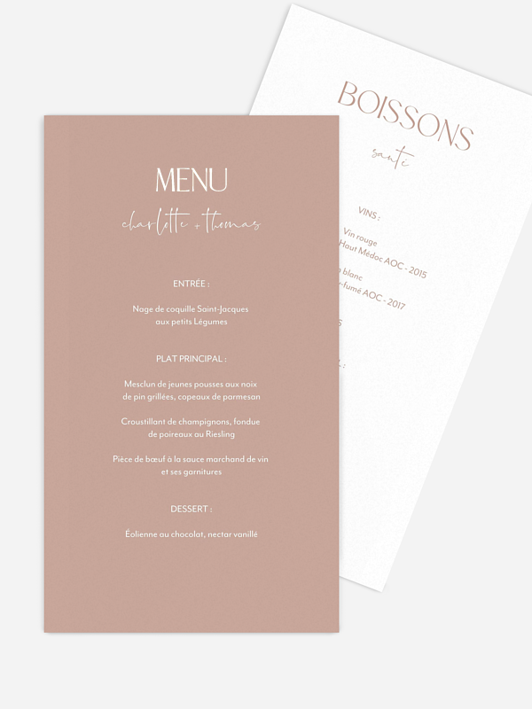 Menu mariage The Big Day