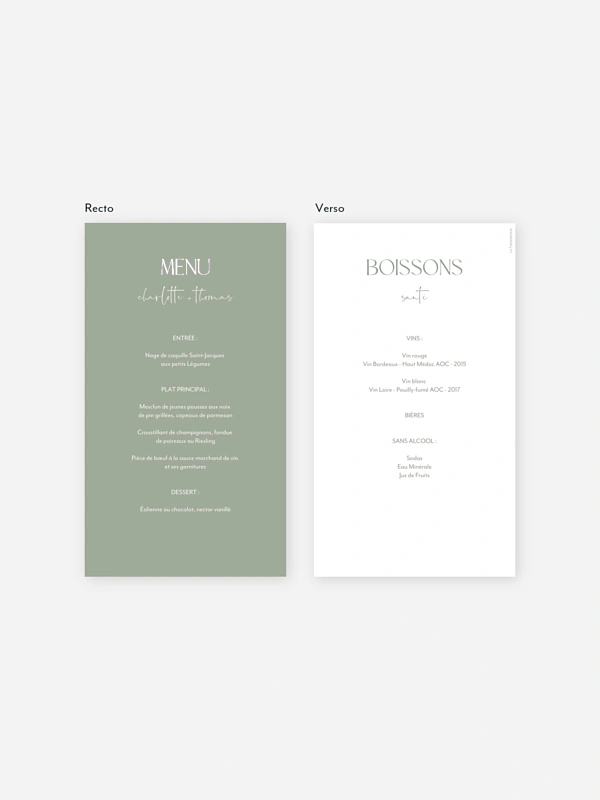 Menu mariage The Big Day