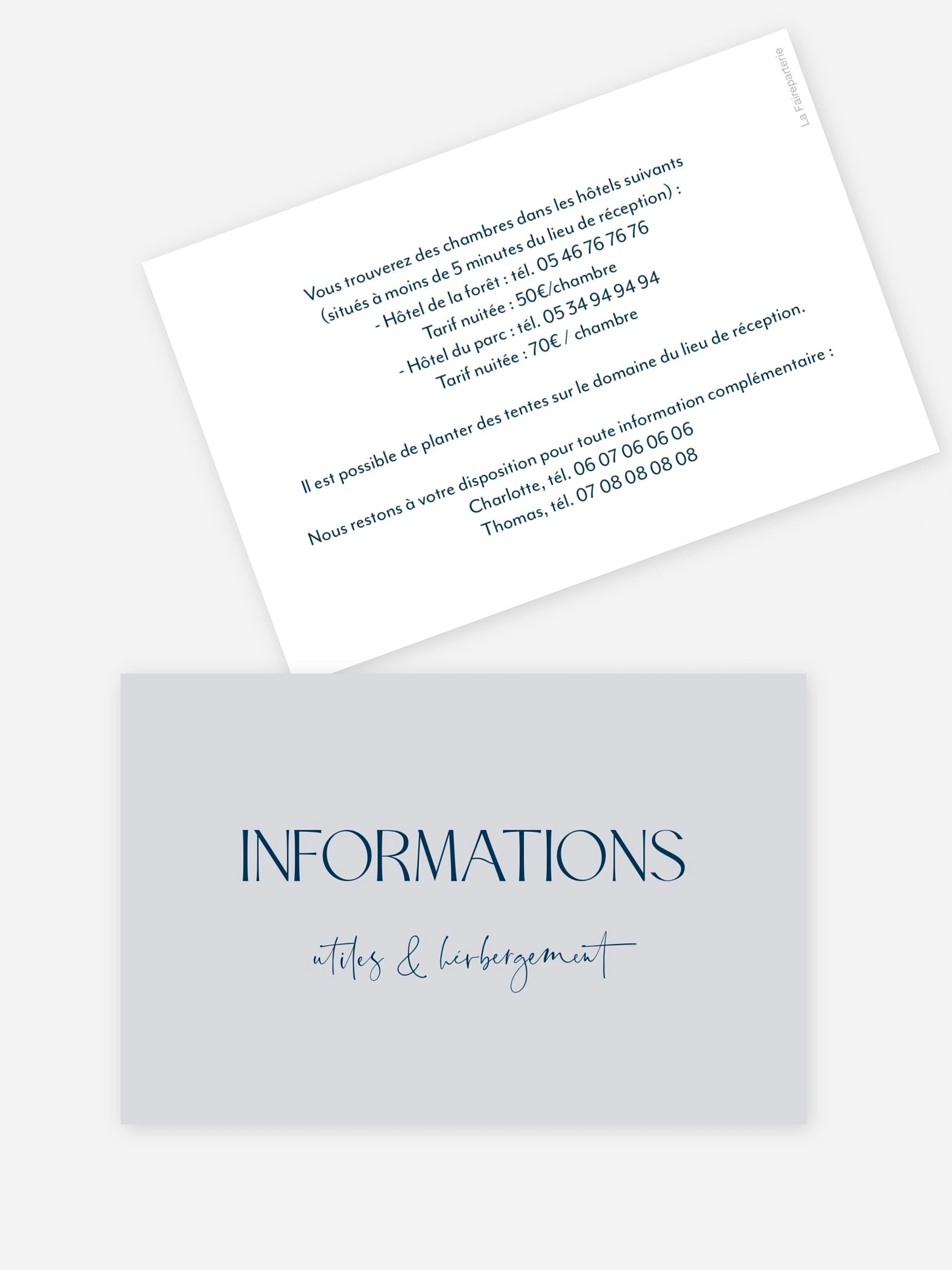 Carton information hébergement The Big Day