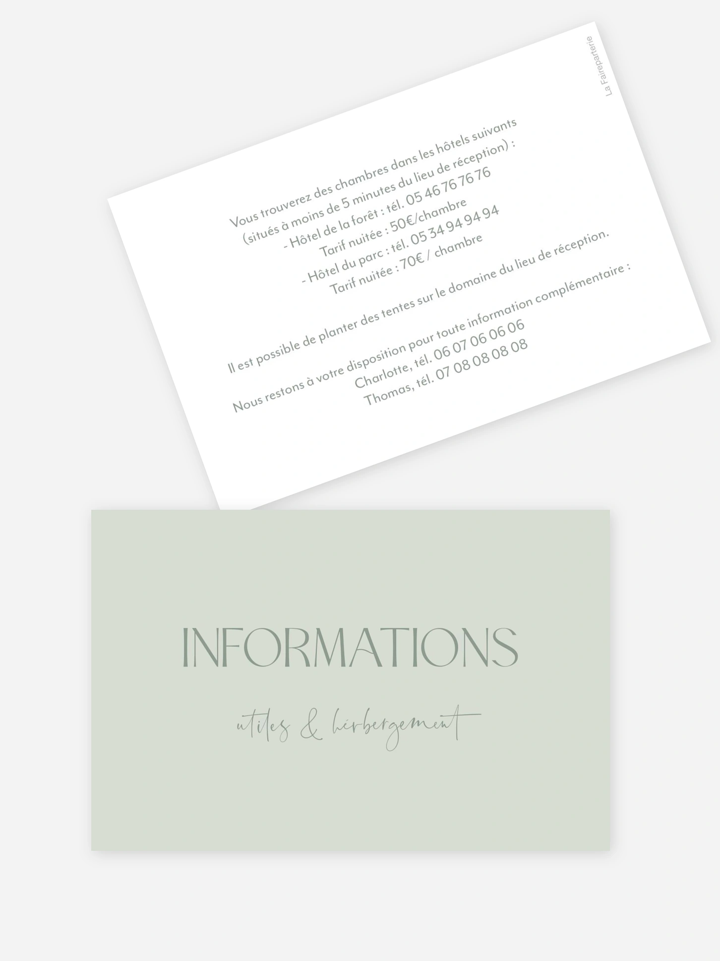 Carton information hébergement The Big Day
