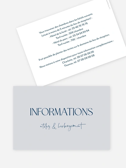 Carton information hébergement The Big Day